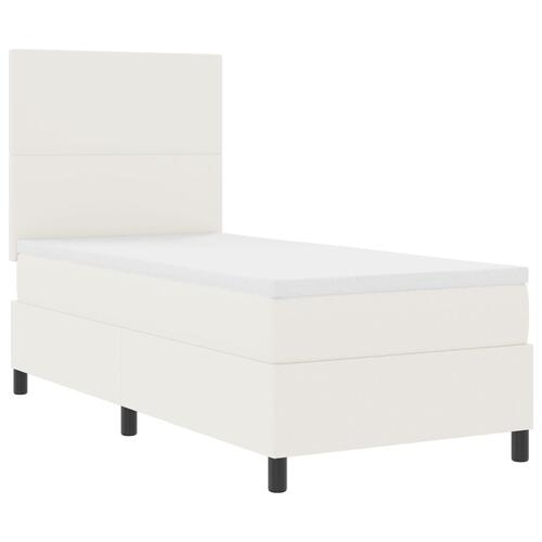 Box Spring Seng med Madras Creme 100x200 cm Corduroy Stof