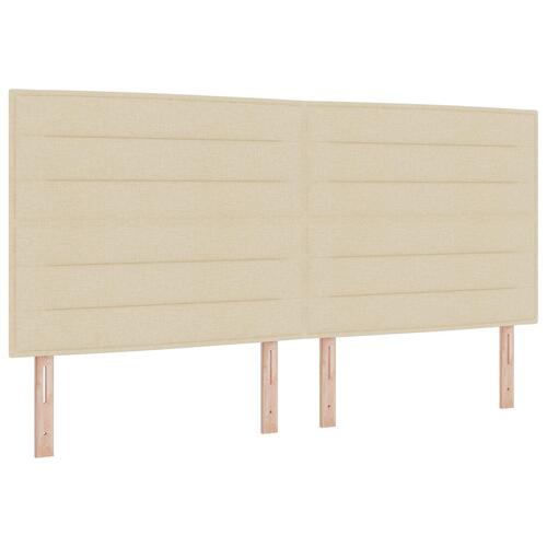Box Spring Seng med Madras & LED Creme 200x200 cm Stof