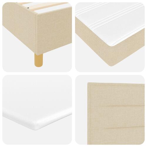 Box Spring Seng med Madras & LED Creme 200x200 cm Stof