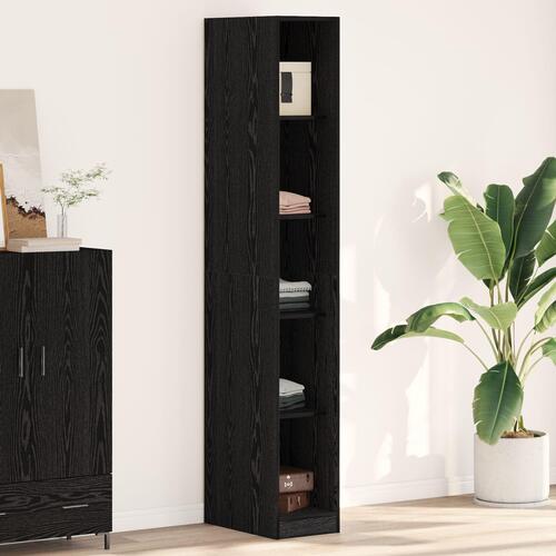 Sort Egetræ Garderobe - 30x50x200 cm, Lavet af konstrueret træ