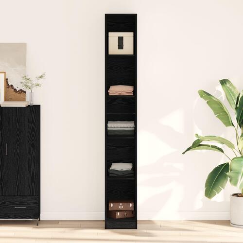 Sort Egetræ Garderobe - 30x50x200 cm, Lavet af konstrueret træ