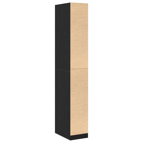 Sort Egetræ Garderobe - 30x50x200 cm, Lavet af konstrueret træ