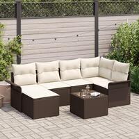 6 Stykker Have Sofa Sæt med Puder Grå Poly Rattan