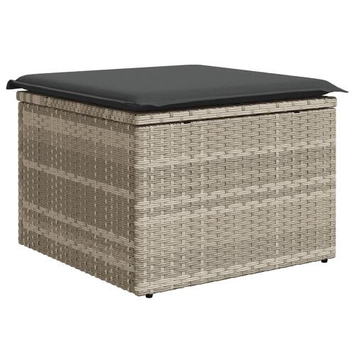 6 Stykker Have Sofa Sæt med Puder Grå Poly Rattan