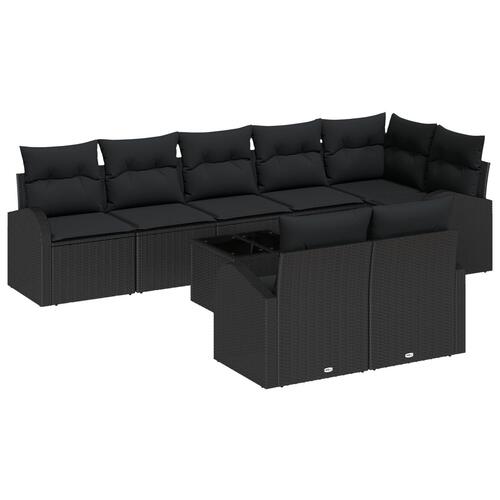 9-delt havesofa sæt med puder beige poly rattan