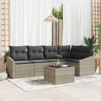 6-delt have sofa sæt med puder grå poly rattan
