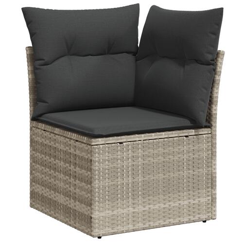 6-delt have sofa sæt med puder grå poly rattan