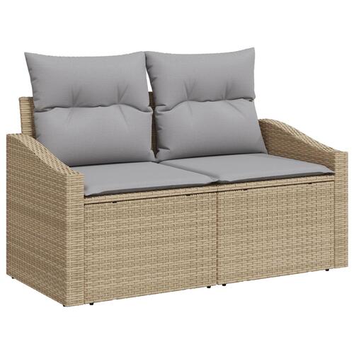 9 Stykke Have Sofa Sæt med Puder Sort Poly Rattan