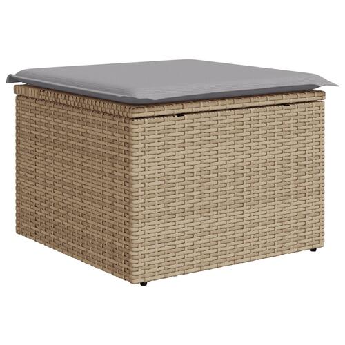 6 Styk Have Sofa Sæt med Puder Beige Poly Rattan