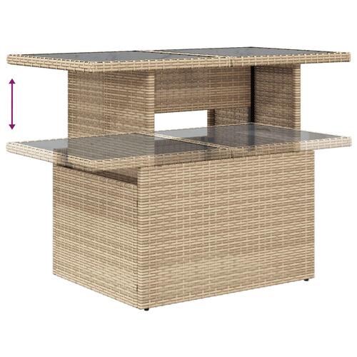 6 Styk Have Sofa Sæt med Puder Beige Poly Rattan
