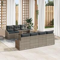 8 Stykker Have Sofa Sæt med Puder Grå Poly Rattan