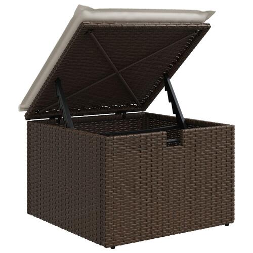 6 Stykker Have Sofa Sæt med Puder Brun Polyrattan