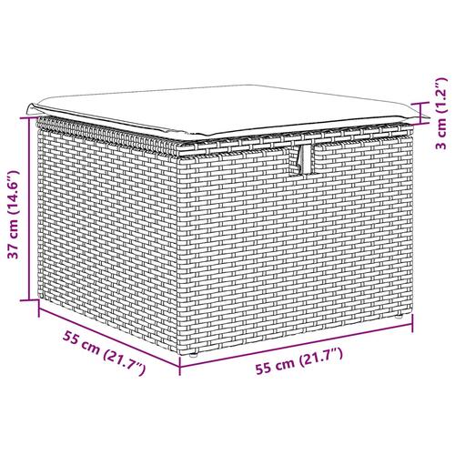 4-deles Have Sofa Sæt med Hynder Sort Poly Rattan