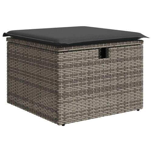 6-delt Have Sofa Sæt med Puder Grå Poly Rattan