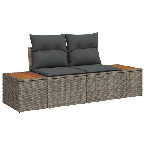 6 Stykke Hav Sofa Sæt med Puder Grå Poly Rattan