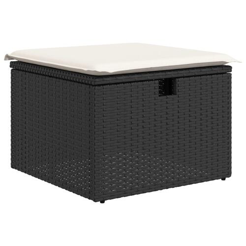 4 Delers Have Sofa Sæt med Puder Sort Polyrattan