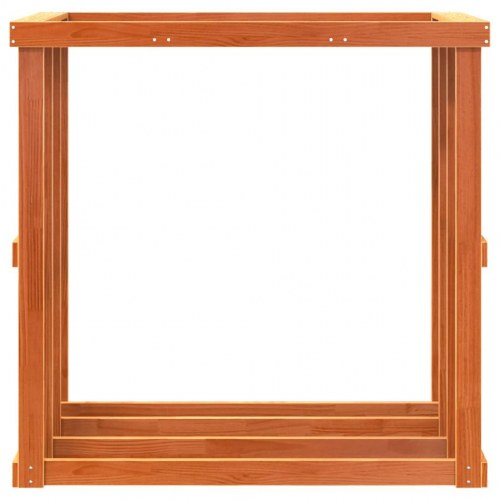 Udendørs brændestativ 109x52x106 cm massivt fyrretræ gyldenbrun (OUTLET A)