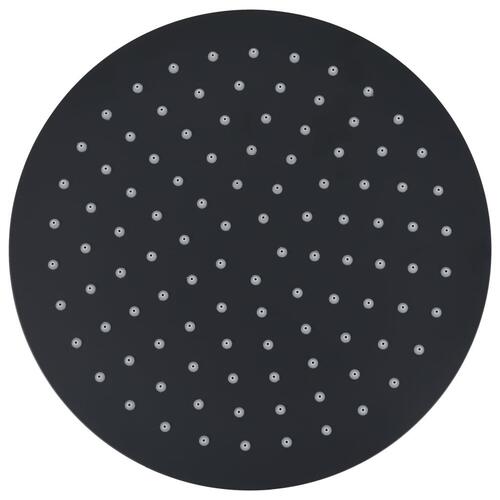 Regnbrusehoved rustfrit stål 25 cm rund sort (OUTLET A)