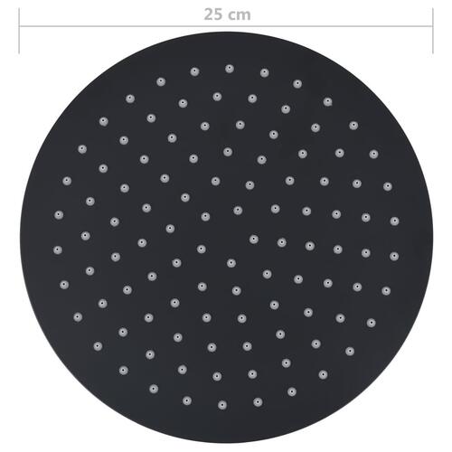 Regnbrusehoved rustfrit stål 25 cm rund sort (OUTLET A)