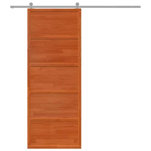 Skydedør 80x208 cm massivt fyrretræ gyldenbrun (OUTLET A)