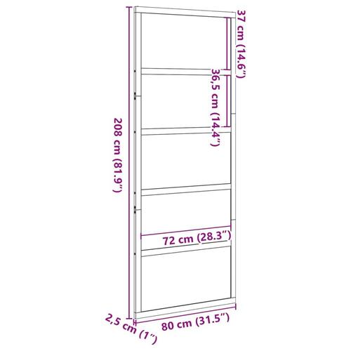 Skydedør 80x208 cm massivt fyrretræ gyldenbrun (OUTLET A)
