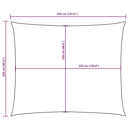 Solsejl 2,5x3,5 m rektangulær oxfordstof blå