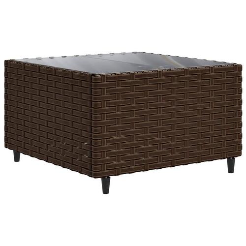 Loungesæt til haven 7 dele med hynder polyrattan brun