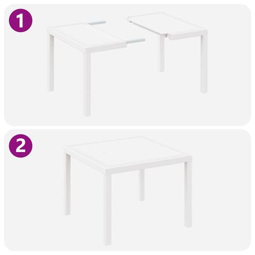 5 Stk Have Spisesæt Hvid Polyrattan