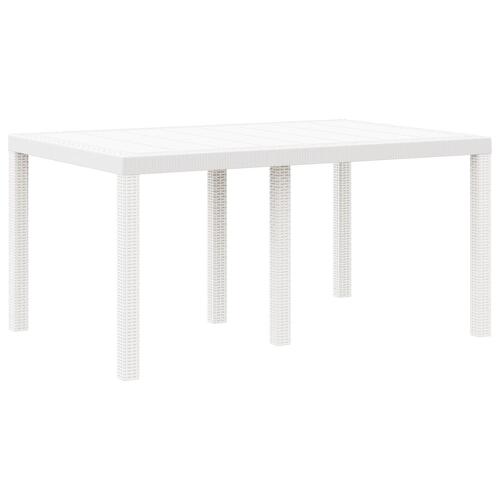 5-delt have spisebordssæt med puder, hvid polyrattan