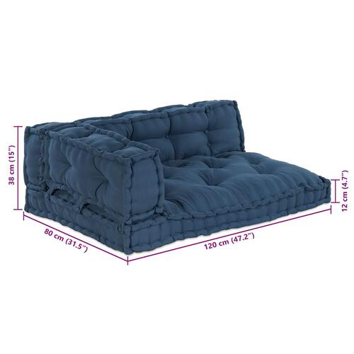 Pallet Sofa Pude med Arm- og Rygstøtte - Blå Stof