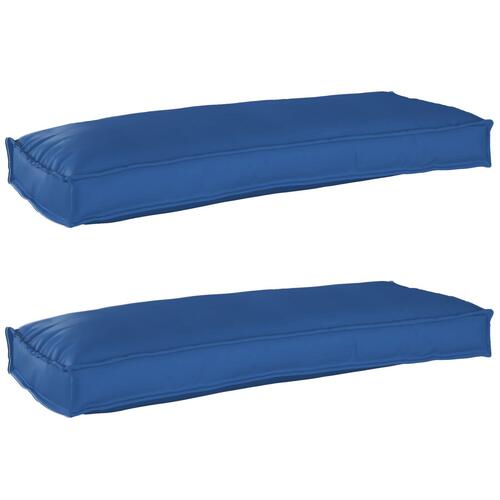 Pallet Puder til Bænk 2 stk Royal Blue 100x40x8 cm Oxford Stof