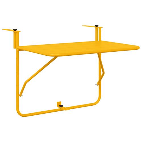 Foldbart Gult Stål Hængende Altan Bord 60x40 cm