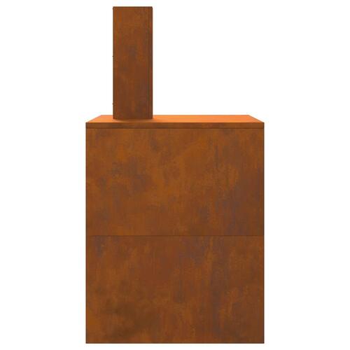 Brændeovn med skorstensrør 80x50x96 cm forvitret stål
