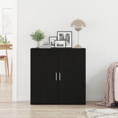 Skabsø Sort egetræ 79x38x80 cm Konstrueret træ