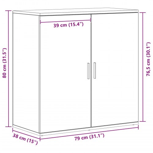 Skabsø Sort egetræ 79x38x80 cm Konstrueret træ