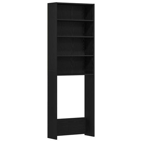 Vaskemaskine Skab Sort Eg 64x24x190 cm Ingeniørtræ