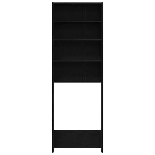 Vaskemaskine Skab Sort Eg 64x24x190 cm Ingeniørtræ