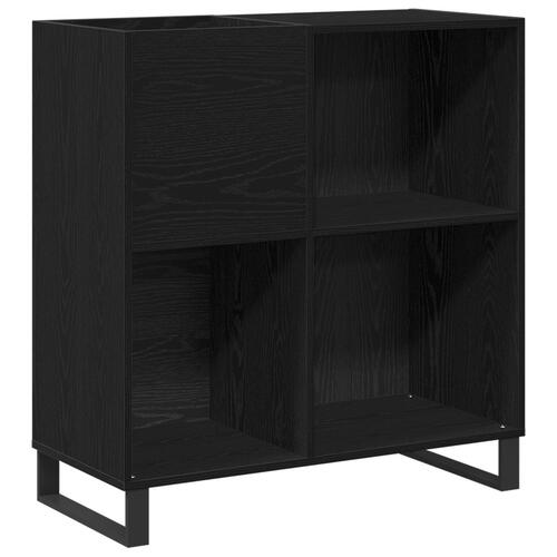 Reol til plader Sort eg 84.5x38x90 cm Konstrueret træ