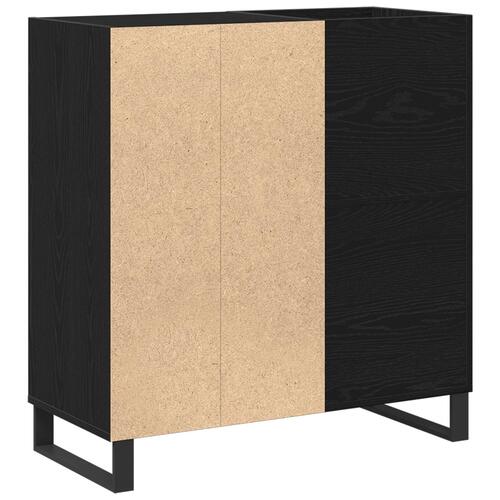 Reol til plader Sort eg 84.5x38x90 cm Konstrueret træ