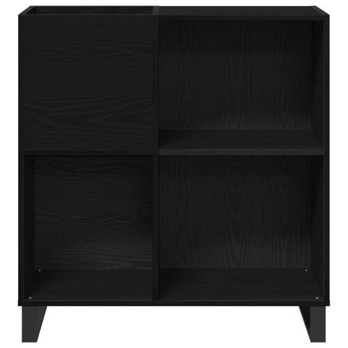 Reol til plader Sort eg 84.5x38x90 cm Konstrueret træ