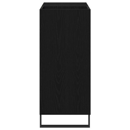 Reol til plader Sort eg 84.5x38x90 cm Konstrueret træ