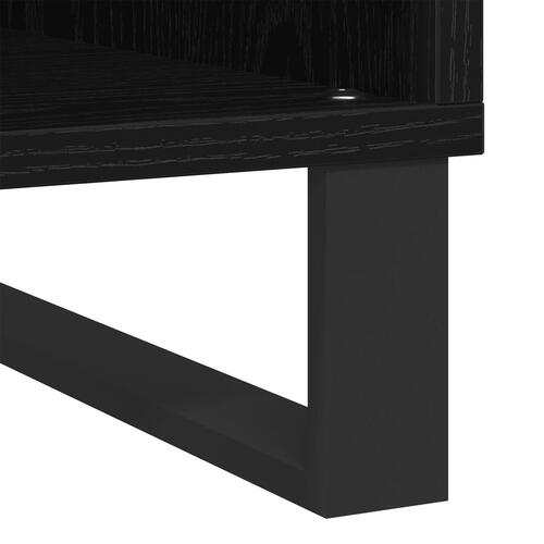 Reol til plader Sort eg 84.5x38x90 cm Konstrueret træ