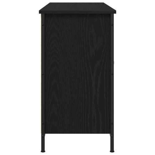 TV Skab Sort Eg 101x35x65 cm Konstrueret Træ og Stål
