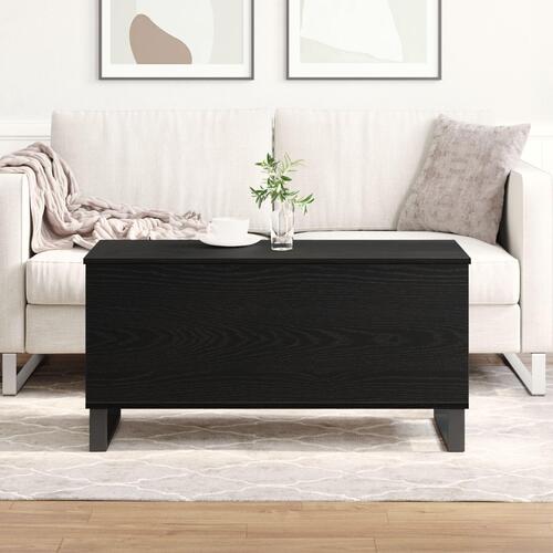 Sofabord Sort Eg 90x44,5x45 cm Konstrueret Træ