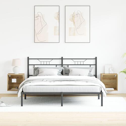 Svævehylde 2 stk Artisan egetræ 40x28,5x40 cm konstrueret træ