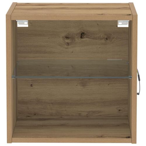 Svævehylde 2 stk Artisan egetræ 40x28,5x40 cm konstrueret træ