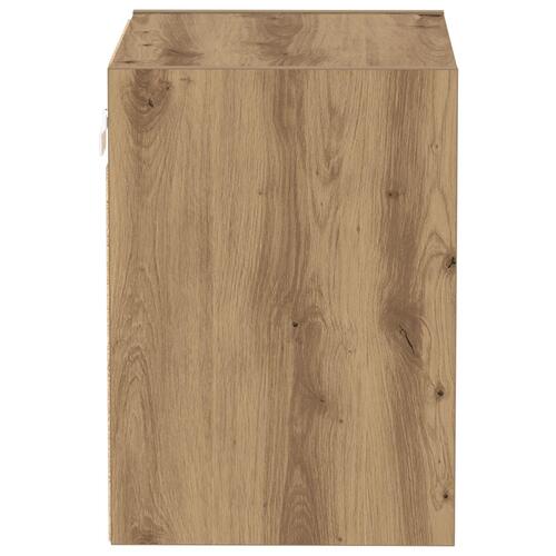 Svævehylde 2 stk Artisan egetræ 40x28,5x40 cm konstrueret træ