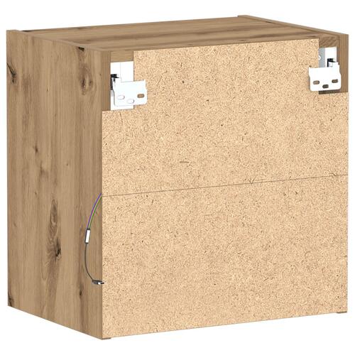 Svævehylde 2 stk Artisan egetræ 40x28,5x40 cm konstrueret træ