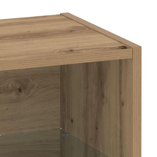 Svævehylde 2 stk Artisan egetræ 40x28,5x40 cm konstrueret træ