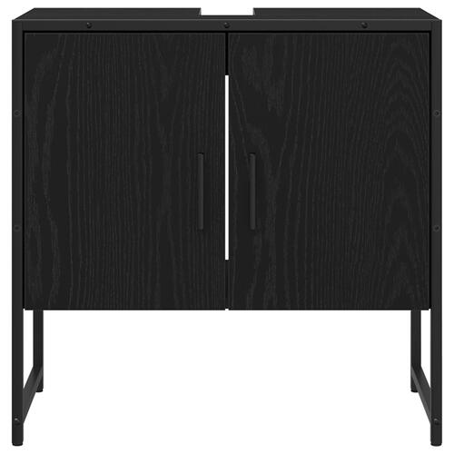 Badeværelsesskab Sort egetræ 60x33x60 cm Konstrueret træ